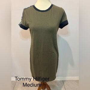 Tommy Hilfiger Khaki Dress with Navy Accents
